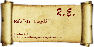 Rádi Eugén névjegykártya